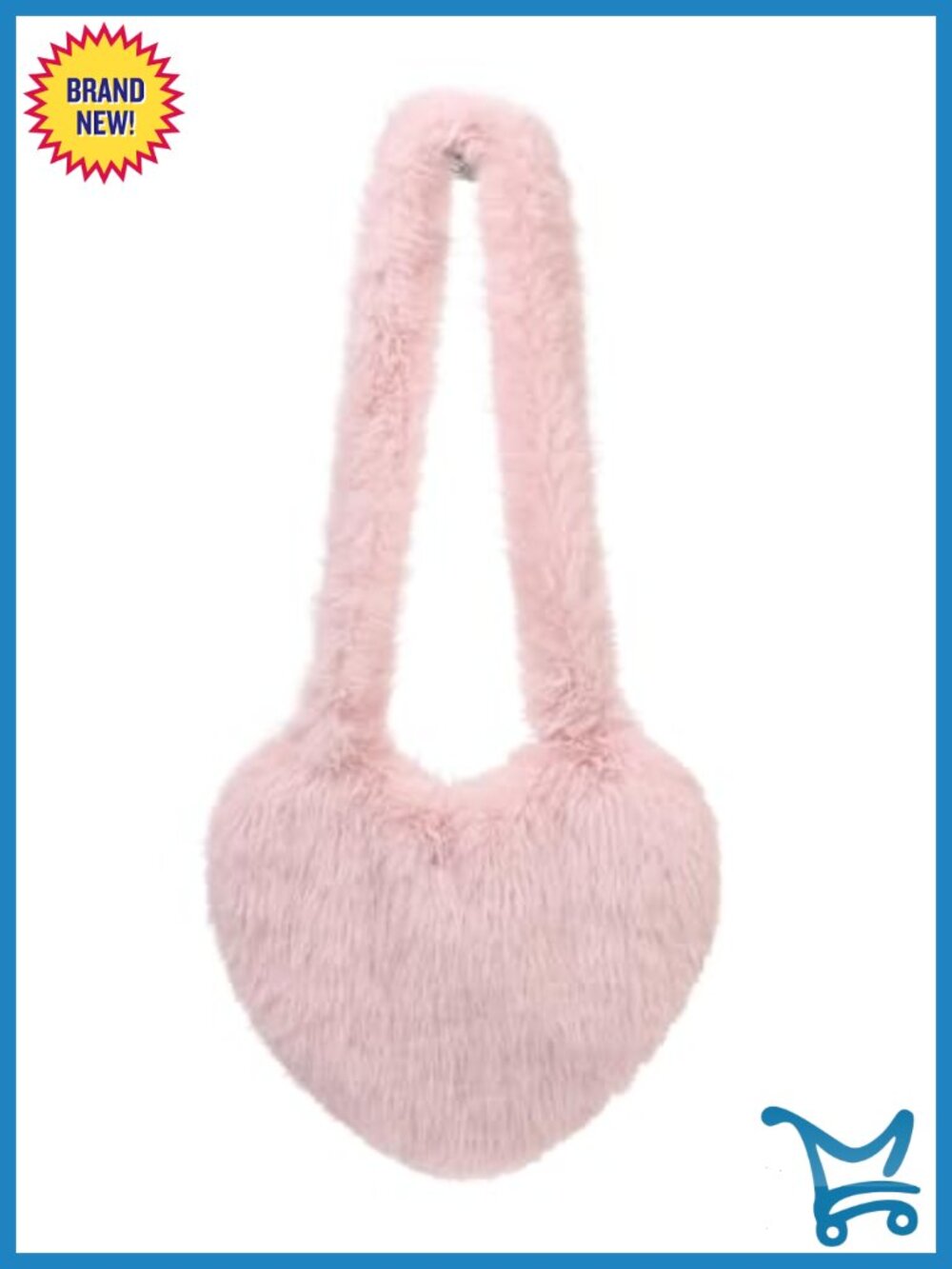 Faux Fur Heart Shaped Shoulder Bag Crossbody Fluffy Tote Purse
